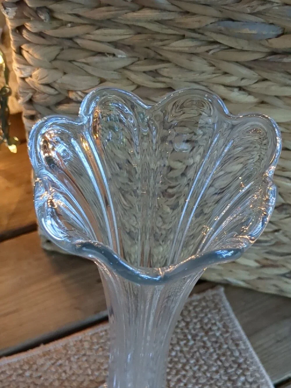 Antique Clear Swung Glass Vase 16